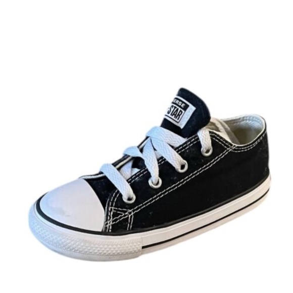 Converse All Star Chuck Taylor Ox Kids Low Top Black Shoes Size 9 Toddlers - Picture 8 of 9
